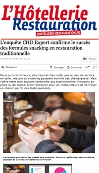 L'enquête CHD Expert confirme le succès des formules snacking en restauration traditionnelle