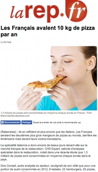 Les Français avalent 10 kg de pizza par an